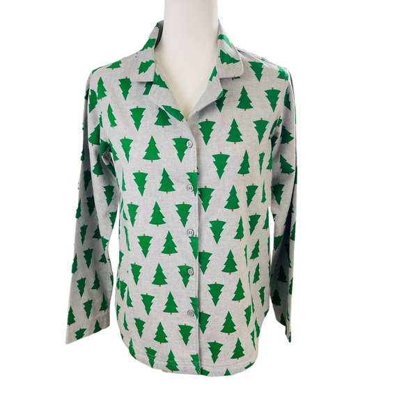 Hanna Andersson: Christmas tree print, long john, button down, pajama to… - Picture 1 of 6